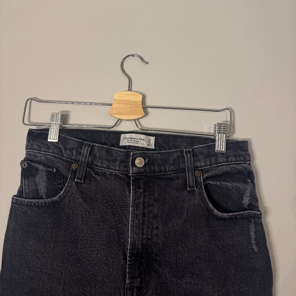 Abercrombie and Fitch 90s Straight Ultra High Rise Black Denim Jeans